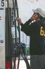 HALLE BERRY at a Gas Station in Los Angeles