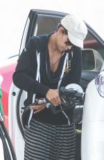 HALLE BERRY at a Gas Station in Los Angeles