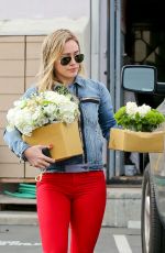 HILARY DUFF Buys Some Flowers Out in Hollywood