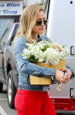 HILARY DUFF Buys Some Flowers Out in Hollywood