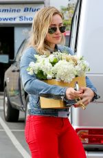 HILARY DUFF Buys Some Flowers Out in Hollywood