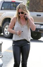 HILARY DUFF in Leather Out in West Hollywood