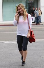 HILARY DUFF in Leggings Out in West Hollywood