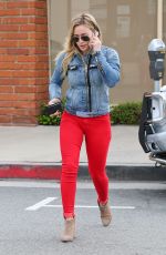 HILARY DUFF in Red Jeans Out in Sherman Oaks