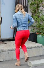 HILARY DUFF in Red Jeans Out in Sherman Oaks
