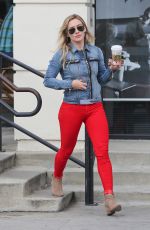 HILARY DUFF in Red Jeans Out in Sherman Oaks