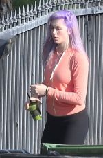 IRELAND BALDWIN with Purple Hair Out Shopping in Tarzana