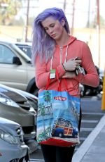IRELAND BALDWIN with Purple Hair Out Shopping in Tarzana