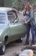 ISLA FISHER on the Set of Visions in Los Angeles