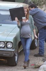 ISLA FISHER on the Set of Visions in Los Angeles