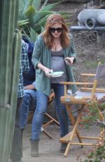ISLA FISHER on the Set of Visions in Los Angeles