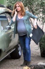 ISLA FISHER on the Set of Visions in Los Angeles