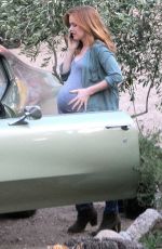ISLA FISHER on the Set of Visions in Los Angeles