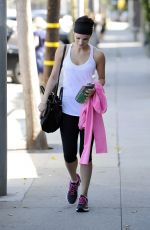 JAIMIE ALEXANDER in Leggings Leaves a Gym in Los Angeles
