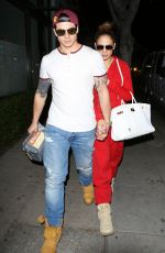 JENNIFER LOPEZ and Casper Smart Leaves Osteria Mozza Restaurant