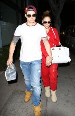 JENNIFER LOPEZ and Casper Smart Leaves Osteria Mozza Restaurant