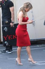 JENNIFER LOPEZ in Red Dress Arrives at American Idol Set in Hollywood