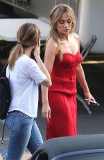 JENNIFER LOPEZ in Red Dress Arrives at American Idol Set in Hollywood