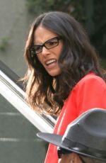 JORDANA BREWTER on the Set of Extra in Los Angeles
