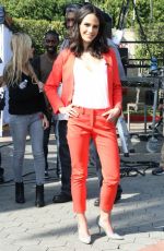 JORDANA BREWTER on the Set of Extra in Los Angeles