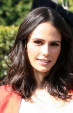 JORDANA BREWTER on the Set of Extra in Los Angeles