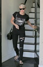 JULIANNE HOUGH Leaves a Hair Salon in West Hollywood