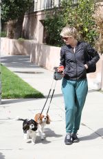 JULIANNE HOUGH Takes Her Dogs for a Walk in Los Angeles