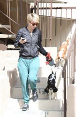 JULIANNE HOUGH Takes Her Dogs for a Walk in Los Angeles