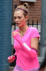 KARLIE KLOSS on the Set of New Nike Running Shoes Photoshoot