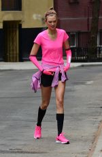 KARLIE KLOSS on the Set of New Nike Running Shoes Photoshoot