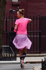 KARLIE KLOSS on the Set of New Nike Running Shoes Photoshoot