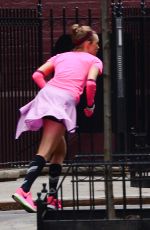 KARLIE KLOSS on the Set of New Nike Running Shoes Photoshoot