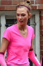 KARLIE KLOSS on the Set of New Nike Running Shoes Photoshoot