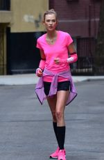 KARLIE KLOSS on the Set of New Nike Running Shoes Photoshoot