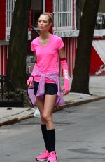 KARLIE KLOSS on the Set of New Nike Running Shoes Photoshoot