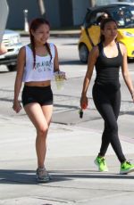 KARREUCHE TRAN with Friend Out and About in Hollywood