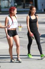 KARREUCHE TRAN with Friend Out and About in Hollywood