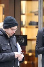 KATHERINE HEIGL in Leather Pants Out in New York