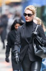 KATHERINE HEIGL in Leather Pants Out in New York