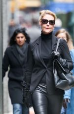 KATHERINE HEIGL in Leather Pants Out in New York