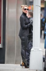 KATHERINE HEIGL in Leather Pants Out in New York