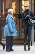KATHERINE HEIGL in Leather Pants Out in New York