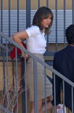 KATHERINE MCPHEE on the Set of Scorpion in Los Angeles