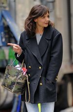 KATIE HOLMES on the Set of Dangerous Liaisons in New York