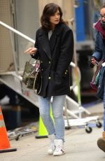 KATIE HOLMES on the Set of Dangerous Liaisons in New York