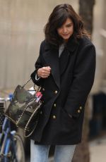 KATIE HOLMES on the Set of Dangerous Liaisons in New York