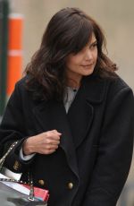 KATIE HOLMES on the Set of Dangerous Liaisons in New York