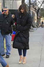 KATIE HOLMES on the Set of Dangerous Liaisons in New York