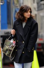 KATIE HOLMES on the Set of Dangerous Liaisons in New York