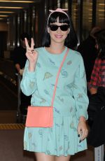 KATY PERRY Arrives at Narita International Airport in Tokyo